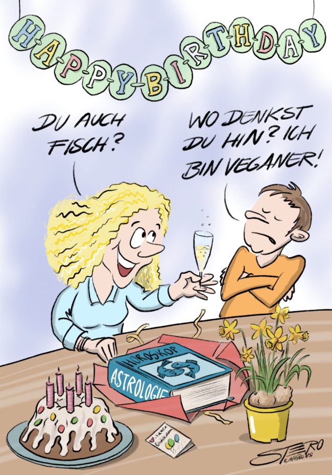 Cartoon zum Tierkreiszeichen Fische