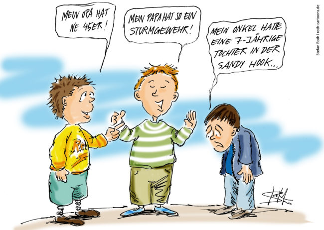 Karikatur zu Amoklauf in Newtown