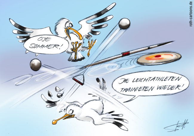 CArtoon Möwen werden beschossen