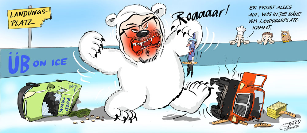 cartoon-karikatur-comic-Stadtrat Weigelt als wütender Eisbär