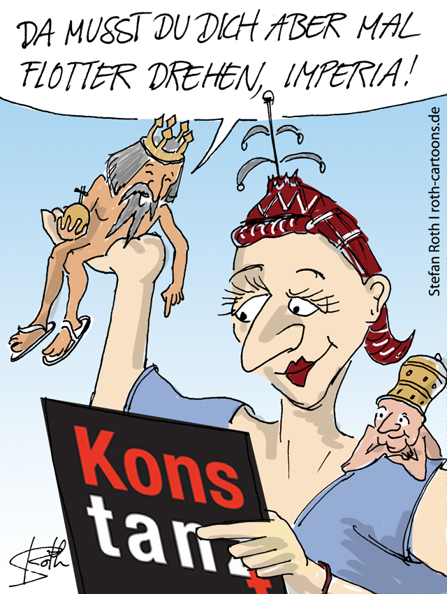 Cartoon - Imperia Konstanz macht bei Konstanz tanzt 2011 mit.