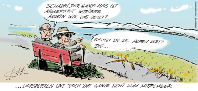 Karikatur Maisfeld contra Seeblick