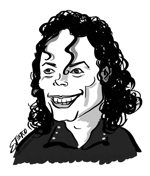 Portraitkarikatur Michael Jackson