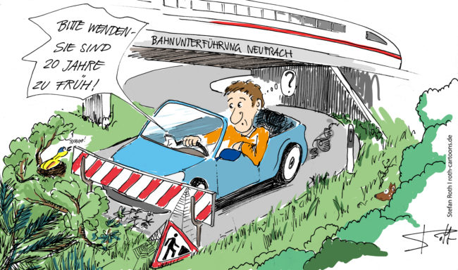 Auto steht in einer Unterführung vor der Absperrung