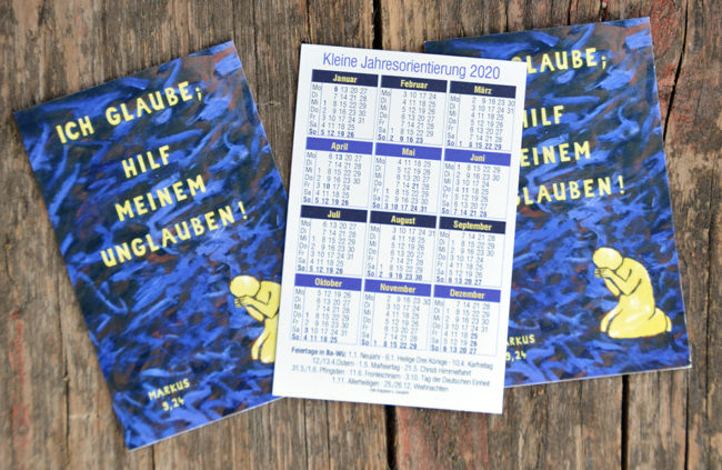 Minikalender 2020 im Visitenkartenformat