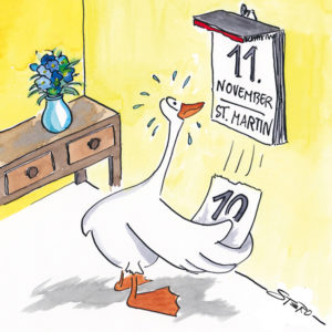 cartoonkarikaturCartoon Comic Gänsebraten an St. Martin RothCartoons