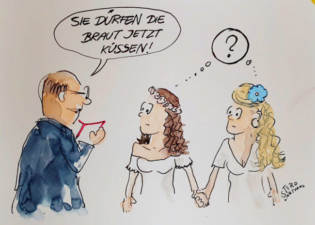 Cartoon comic-homoehe