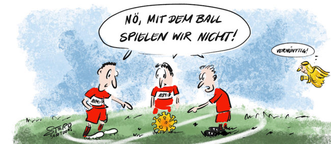 Cartoon: Fuß0ball in Coronazeiten