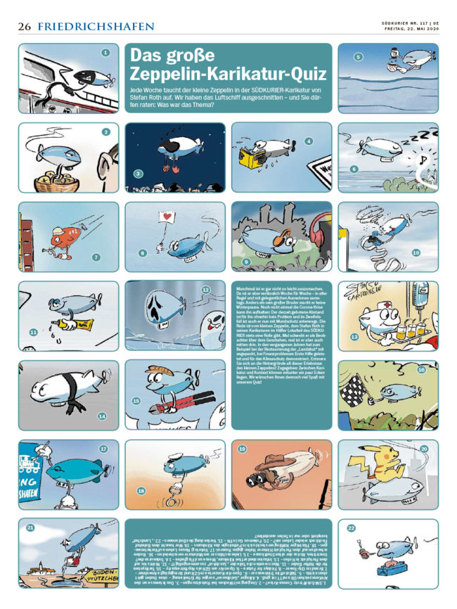 Cartoonrätsel Zeppelin Friedrichshafen
