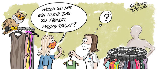 Comic Cartoon Mundschutz Gesichtsmaske wegen Corona