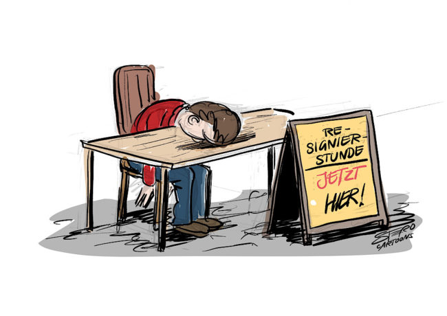 Cartoon-comic-karikatur-signierstunde-aufgeben