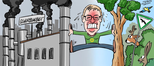 Cartoon-Karikatur-comic-Naturschutzgebiet