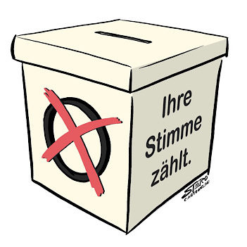 Bild-zeichnung von einer Wahlurne-ballotbox
