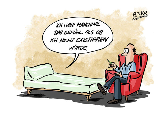 Cartoon Comic zur Psychotherapie: Manchmal komme ich mir vor, als würde ich nicht existieren.